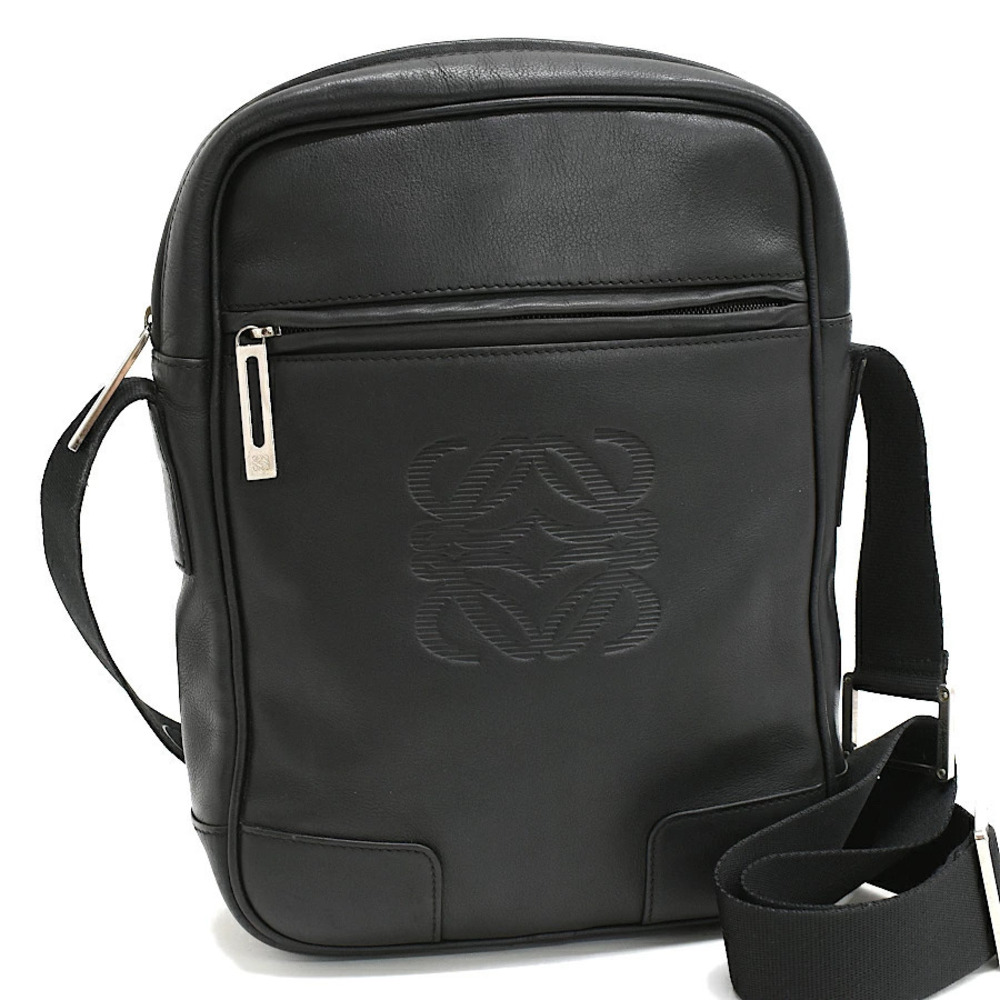 Loewe Crossbody Bag Embossed Anagram Leather Black